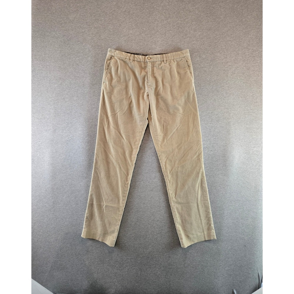 Hugo Boss Pants Mens 36R Beige Crigan-1 Regular Fit Stretch Corduroy Chinos